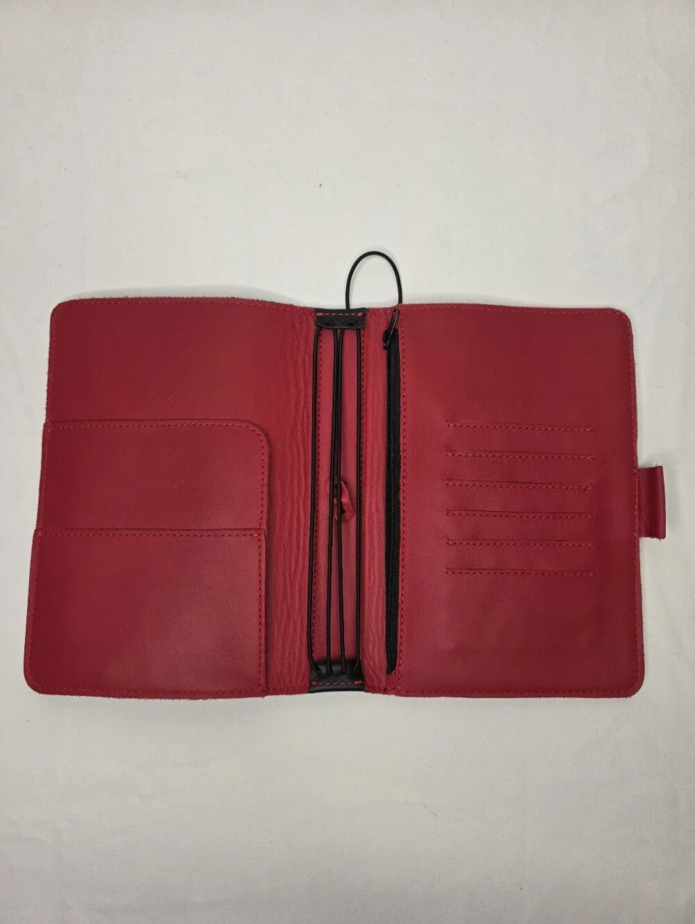 Planner Perfect Leather Travelers Notebook Cover Black & Red